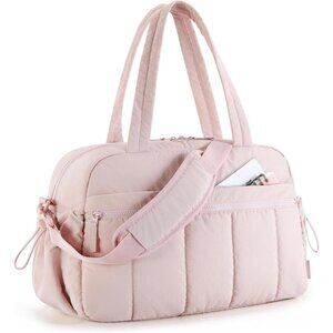Women Coral Pink Imported Lightweight Water Resistant Travel Gym Carry On Bag